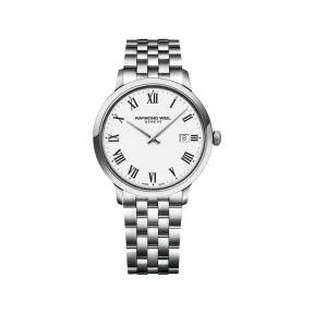 雷蒙威/Raymond Weil 男士银色经典白色表盘石英腕表 - 托卡塔系列 石英机芯 5485-ST-00300