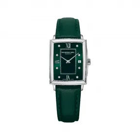 雷蒙威/Raymond Weil 女裝緑宝石色表盘方形石英腕表 - 托卡塔 23 MM x 28 MM 石英机芯 5925-STC-00521