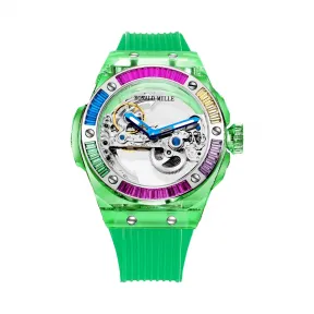罗米/Ronald Mille 无色水晶外壳 43mm 全自动定制机械机芯 男表 R6201G-C-G