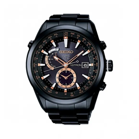 精工/Seiko Astron系列 钛金属-黑色抗磨碳素膜处理高强度，陶瓷表圈 石英机芯 男表 SAST001G