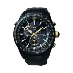 精工/Seiko Astron系列 黑色抗磨碳素膜处理高强度钛金属 太阳电能 男表 SAST100G