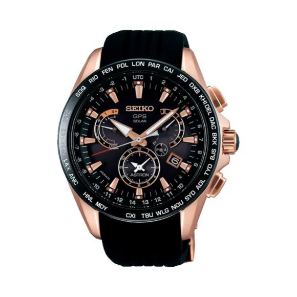 精工/Seiko Astron系列 玫瑰金 石英机芯 男表 SBXB055