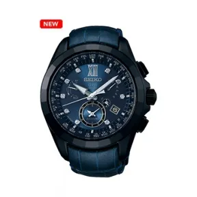 精工/Seiko Astron系列 超抗磨碳素膜处理钛金属表壳，陶瓷表圈 太阳电能 男表 SBXB081J