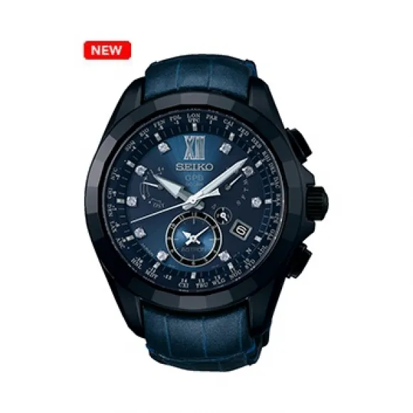 精工/Seiko Astron系列 超抗磨碳素膜处理钛金属表壳，陶瓷表圈 太阳电能 男表 SBXB081J