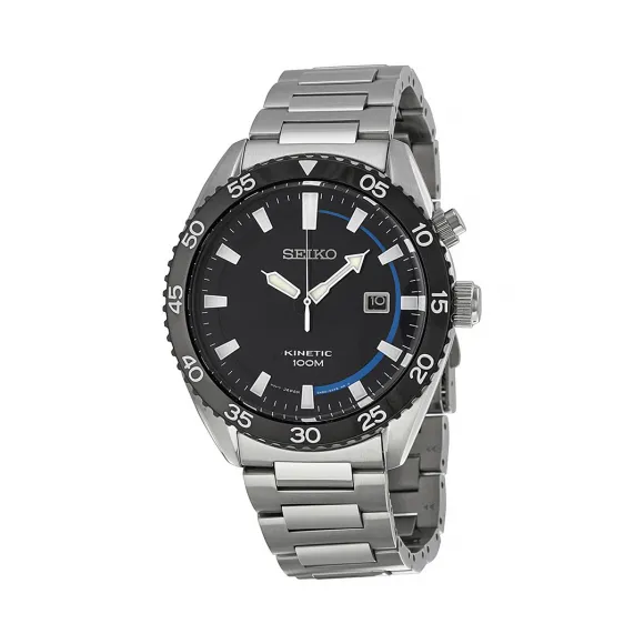 精工/Seiko Kinetic系列 黑离子镀 石英机芯 男表 SKA623