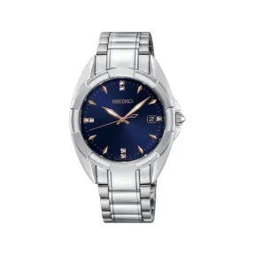 精工/Seiko discovermore系列 33.6MM 不锈钢 石英机芯 女表 SKK889