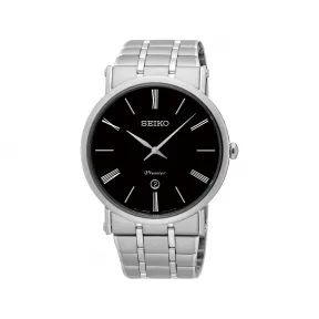 精工/Seiko seikopremier系列 40.7MM 不锈钢 石英机芯 男表 SKP393