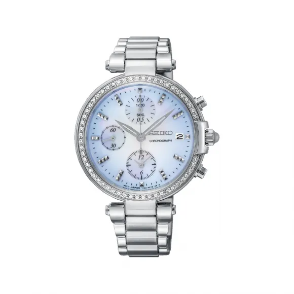 精工/Seiko discovermore系列 35.6MM 不锈钢 石英机芯 女表 SNDV39