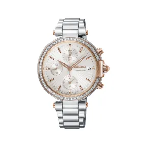 精工/Seiko discovermore系列 35.6MM 不锈钢 石英机芯 女表 SNDV44