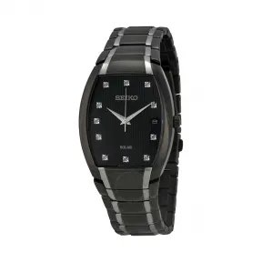 精工/Seiko Solar系列 黑色离子镀精钢 石英机芯 男表 SNE335