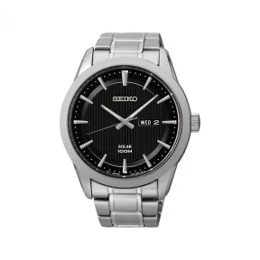 精工/Seiko discovermore系列 43.2MM 不锈钢 太阳能 男表 SNE363