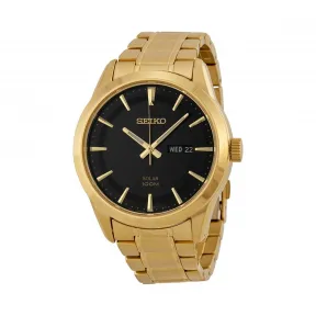精工/Seiko Solar系列 金色精钢 石英机芯 男表 SNE368