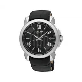 精工/Seiko seikopremier系列 42.9MM 不锈钢 太阳能 男表 SNE455P2