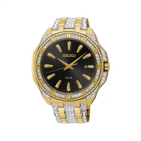 精工/Seiko Essentials系列 精钢-镶水晶 eco-drive 男表 SNE458