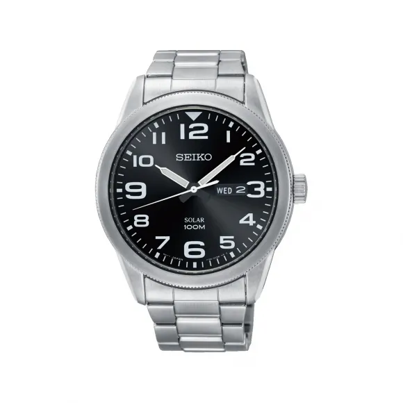 精工/Seiko discovermore系列 42.5MM 不锈钢 太阳能 男表 SNE471