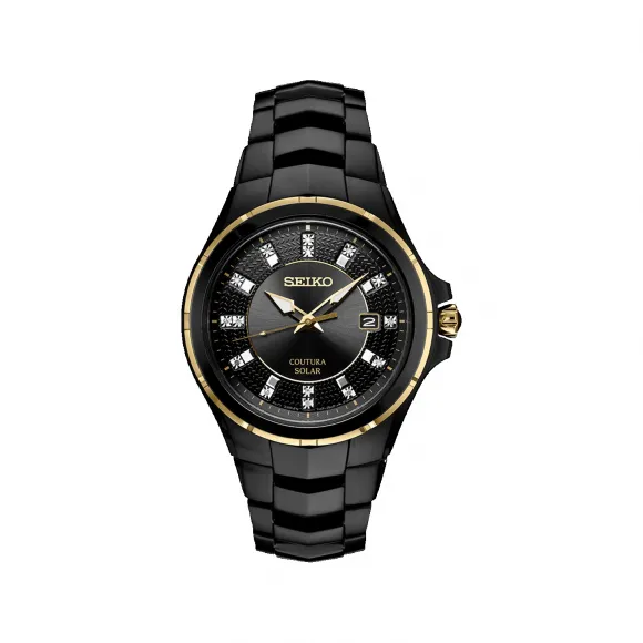 精工/Seiko discovermore系列 42.5MM 不锈钢（硬涂层） 太阳能 男表 SNE506
