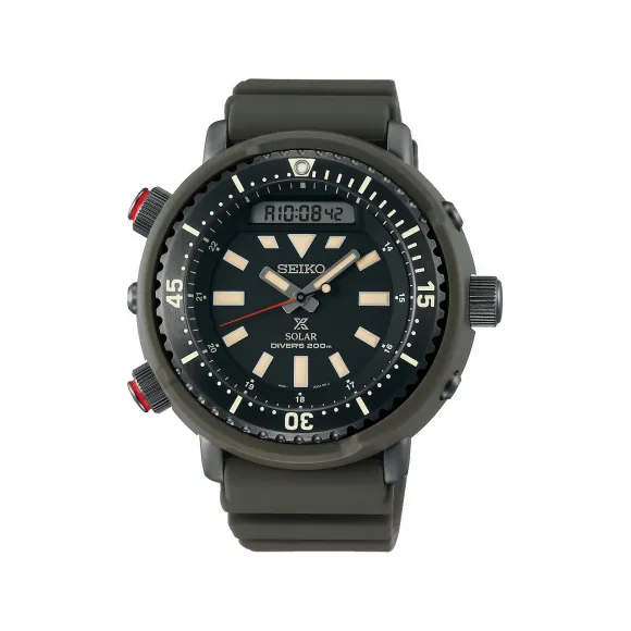 精工/Seiko 47.8 MM 不锈钢（硬涂层）和塑料 太阳能 男表 SNJ031P1