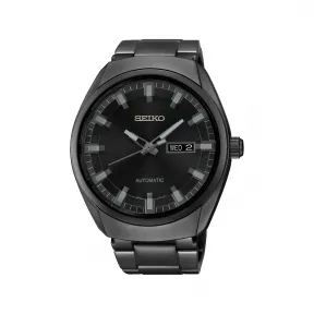 精工/Seiko Recraft系列 黑色电镀精钢 自动机械机芯 男表 SNKN43
