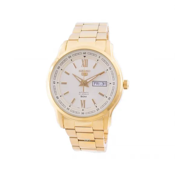 精工/Seiko Seiko 5系列 42.00 MM 不锈钢镀金 自动机械机芯 男表 SNKP20K1