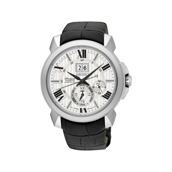 精工/Seiko seikopremier系列 42.9MM 不锈钢 人动电能 男表 SNP143