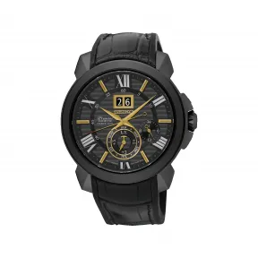 精工/Seiko discovermore系列 42.9MM 不锈钢（硬涂层） 人动电能 男表 SNP145