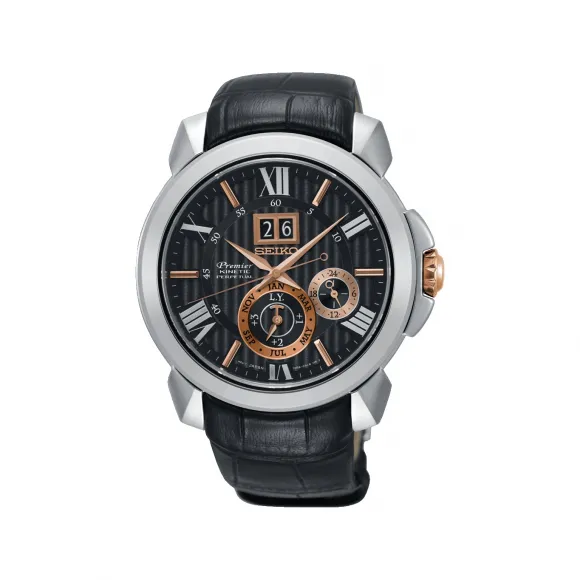 精工/Seiko seikopremier系列 42.9MM 不锈钢 人动电能 男表 SNP149P2