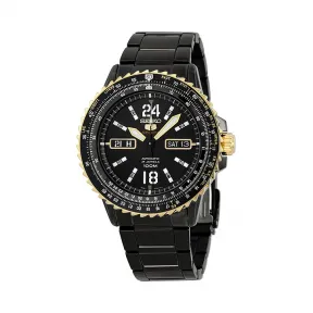 精工/Seiko 5系列 黑色PVD与飞行导航比例表 自动机械机芯 男表 SRP356