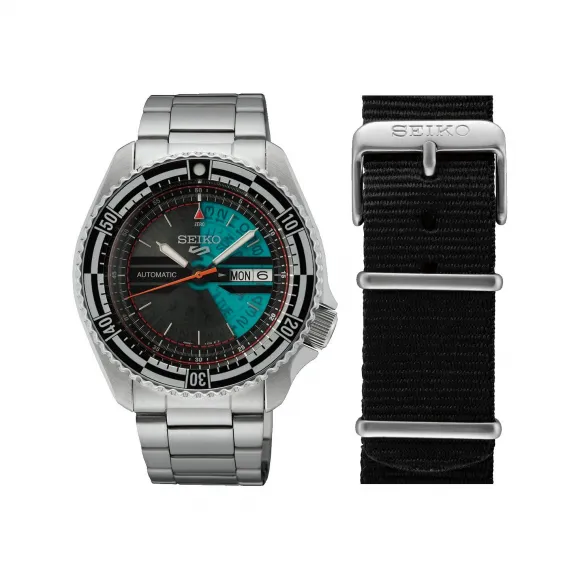 精工/Seiko 5sports系列 42.5MM 非钢后盖：非钢和玻璃 自动机械机芯 男表 SRPJ43JT