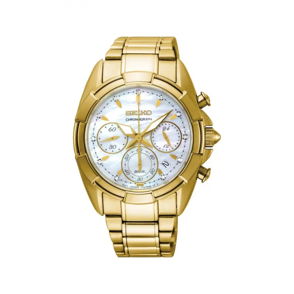 精工/Seiko discovermore系列 35.9MM 不锈钢 石英机芯 女表 SRW782