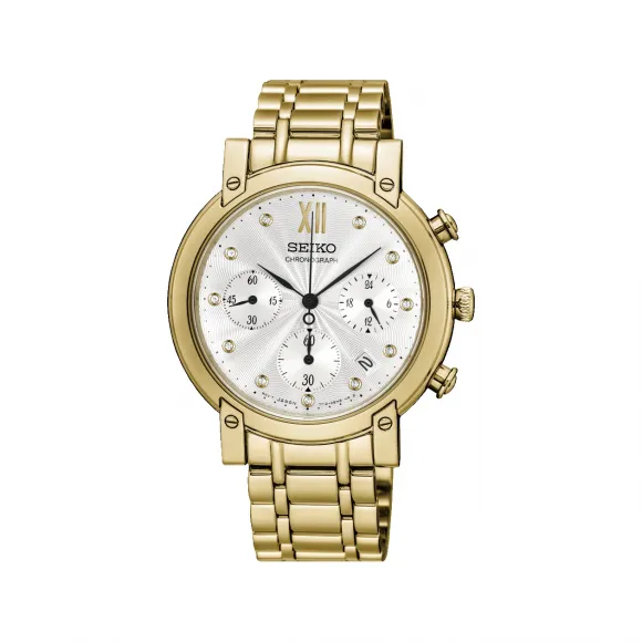 精工/Seiko discovermore系列 35.8MM 不锈钢 石英机芯 女表 SRW836