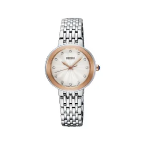 精工/Seiko discovermore系列 28.5MM 不锈钢 石英机芯 女表 SRZ502