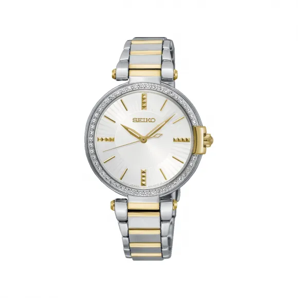精工/Seiko discovermore系列 32.0MM 不锈钢 石英机芯 女表 SRZ516