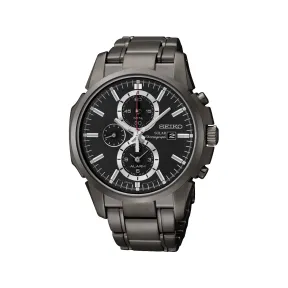 精工/Seiko discovermore系列 42.0MM 不锈钢（防刮涂层） 太阳能 男表 SSC095