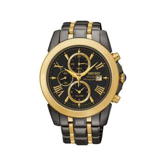 精工/Seiko discovermore系列 41.5MM 不锈钢（硬涂层） 太阳能 男表 SSC218
