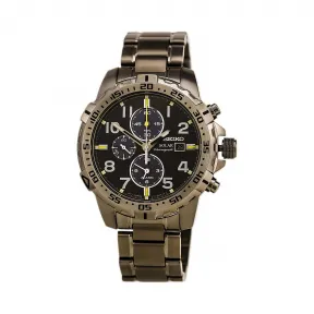 精工/Seiko Solar系列 镀灰色精钢 石英机芯 男表 SSC307