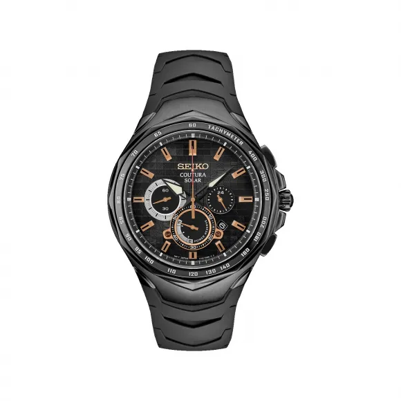 精工/Seiko coutura系列 45.5MM 不锈钢（硬涂层） 太阳能 男表 SSC811