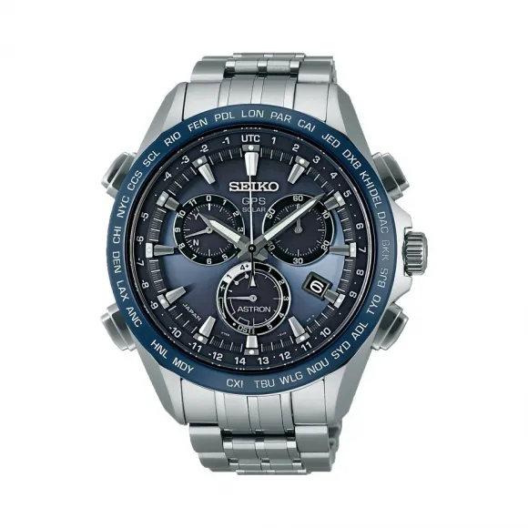 精工/Seiko Astron系列 钛金属，超抗磨碳素膜处理钛金属表壳；陶瓷表圈 太阳电能 男表 SSE005J1