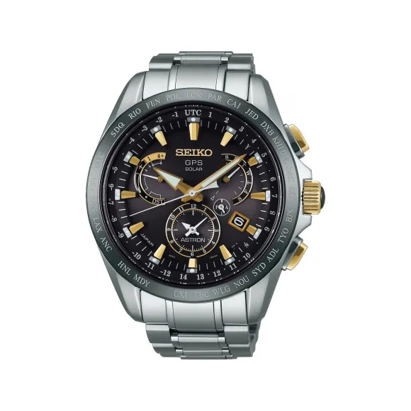 精工/Seiko astron系列 45.0MM 钛金属（超硬涂层），带陶瓷表圈 太阳能 男表 SSE073