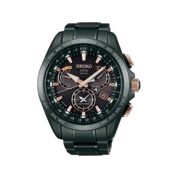 精工/Seiko astron系列 45.0MM 钛金属（硬质涂层），带陶瓷表圈 太阳能 男表 SSE075