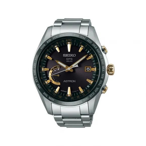 精工/Seiko astron系列 44.8MM 钛金属（超硬涂层），带陶瓷表圈 太阳能 男表 SSE087