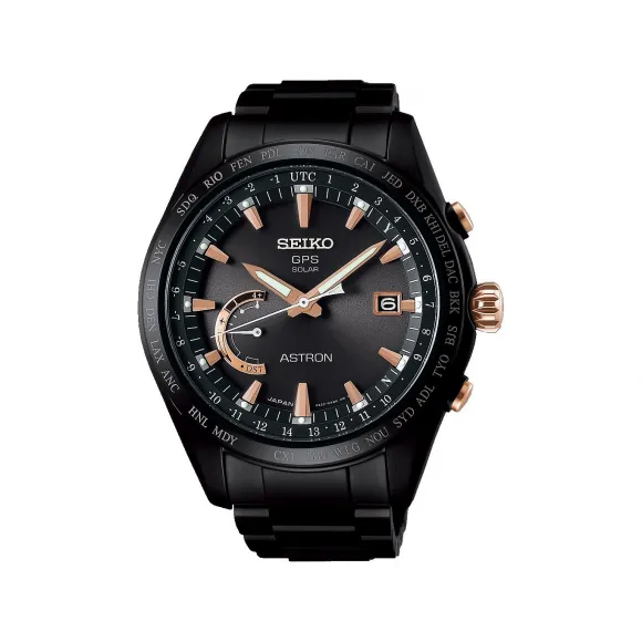 精工/Seiko astron系列 44.8MM 钛金属（超硬涂层），带陶瓷表圈 太阳能 男表 SSE113