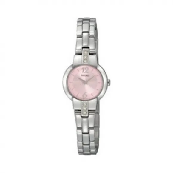 精工/Seiko Usa系列 精钢镶嵌施华洛世奇水晶 石英机芯 女表 SUJG37