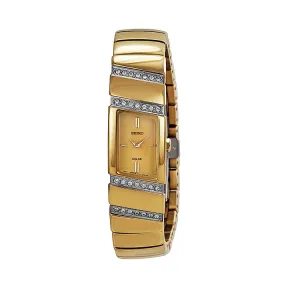 精工/Seiko Solar系列 镀金精钢 石英机芯 女表 SUP168