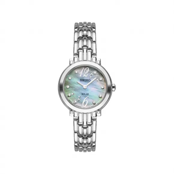 精工/Seiko discovermore系列 23.7MM 不锈钢 太阳能 女表 SUP353