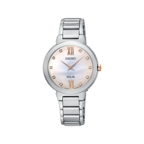 精工/Seiko discovermore系列 30.4MM 不锈钢 太阳能 女表 SUP381