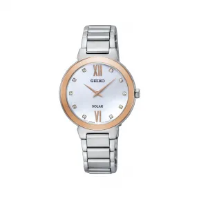 精工/Seiko discovermore系列 30.4MM 不锈钢 太阳能 女表 SUP382