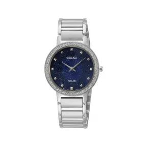 精工/Seiko discovermore系列 30.5MM 不锈钢 太阳能 女表 SUP433