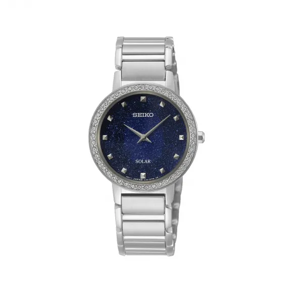 精工/Seiko discovermore系列 30.5MM 不锈钢 太阳能 女表 SUP433