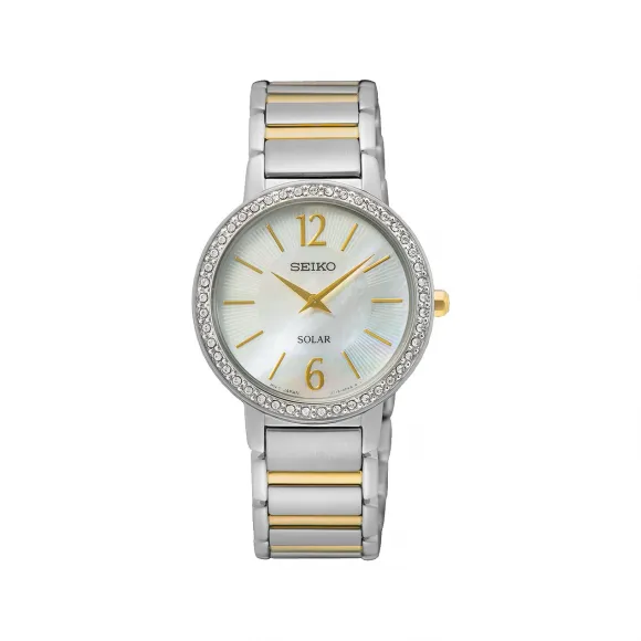 精工/Seiko Discover More系列 不锈钢 30.5MM 太阳能机芯 女表 SUP469P1