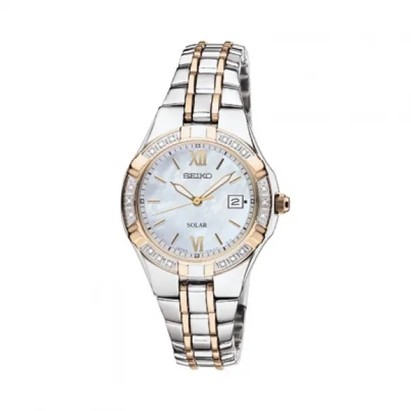 精工/Seiko Solar系列 镀玫瑰金 不锈钢 太阳能机芯 Seiko Solar SUT068P9